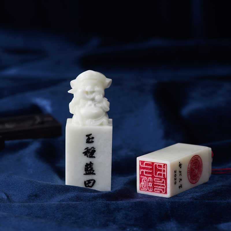 玉石印章-卡通猪八戒印章（可随意定制）